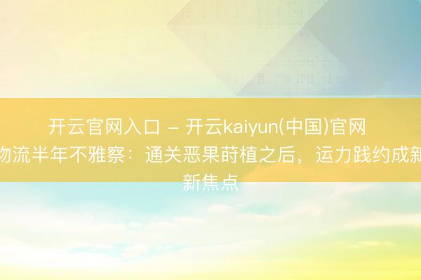 开云官网入口 - 开云kaiyun(中国)官网 中港物流半年不雅察：通关恶果莳植之后，运力践约成新焦点