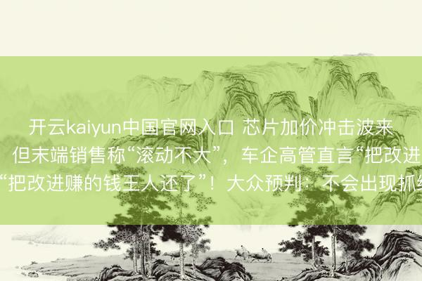 开云kaiyun中国官网入口 芯片加价冲击波来袭？多车企“方法”调价，但末端销售称“滚动不大”，车企高管直言“把改进赚的钱王人还了”！大众预判：不会出现抓续性大范围加价潮