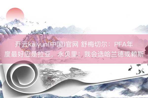 开云kaiyun(中国)官网 舒梅切尔:PFA年度最好应是拉亚,永贝里:我会选哈兰德或赖斯