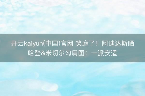 开云kaiyun(中国)官网 笑麻了！阿迪达斯晒哈登&米切尔勾肩图：一派安适