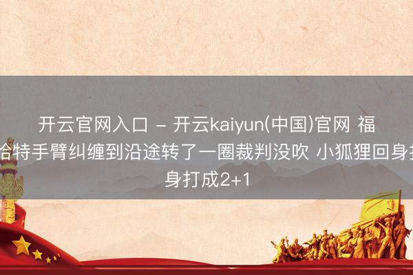 开云官网入口 - 开云kaiyun(中国)官网 福克斯与哈特手臂纠缠到沿途转了一圈裁判没吹 小狐狸回身打成2+1