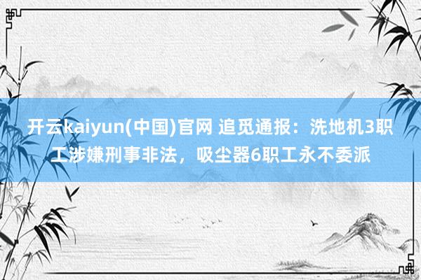 开云kaiyun(中国)官网 追觅通报：洗地机3职工涉嫌刑事非法，吸尘器6职工永不委派